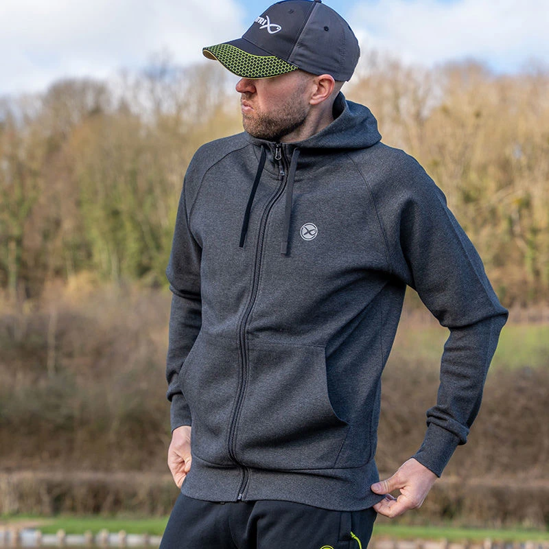 Matrix Charcoal Marl Zip Hoodies